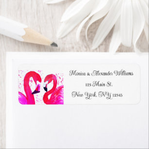Flamingo Birds Watercolor Return Address Wedding L Return Address Label