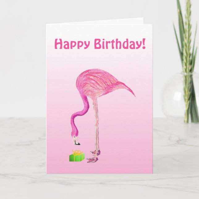 Flamingo Birthday card (Front)