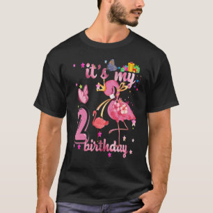 Flamingo Birthday Girl Princess 2th Birthday Flami T-Shirt