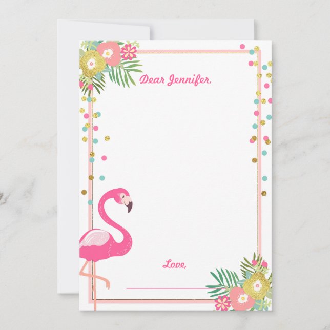 Flamingo Birthday guestbook cards Time Capsule (Front)