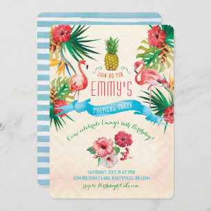 Flamingo Birthday Invitation