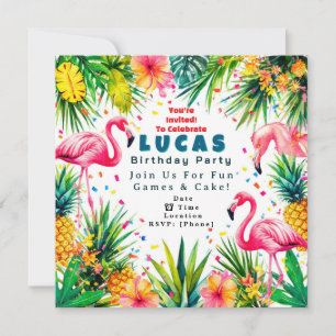 Flamingo Birthday Invitation – Personalised Kids