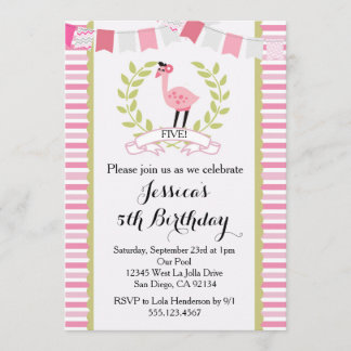 Flamingo Birthday Party Invitation