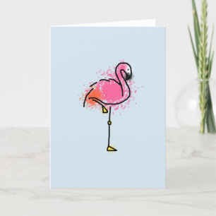 Flamingo blank greeting card
