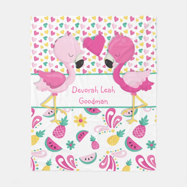 Flamingo blanket - Personalised (Front)