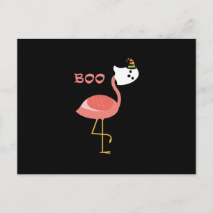 Flamingo Boo Ghost Funny Flamingo Cute Animal Announcement Postcard
