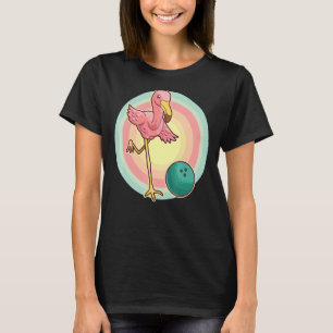 Flamingo Bowling Cool Pink Shorebirds Player Artwo T-Shirt