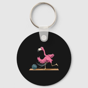 Flamingo Bowling Flamingo Playing Bowling Flamingo Key Ring
