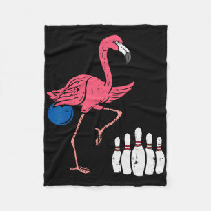 Flamingo Bowling Funny Sport Bowler Team Men Women Fleece Blanket