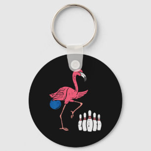 Flamingo Bowling Funny Sport Bowler Team Men Women Key Ring