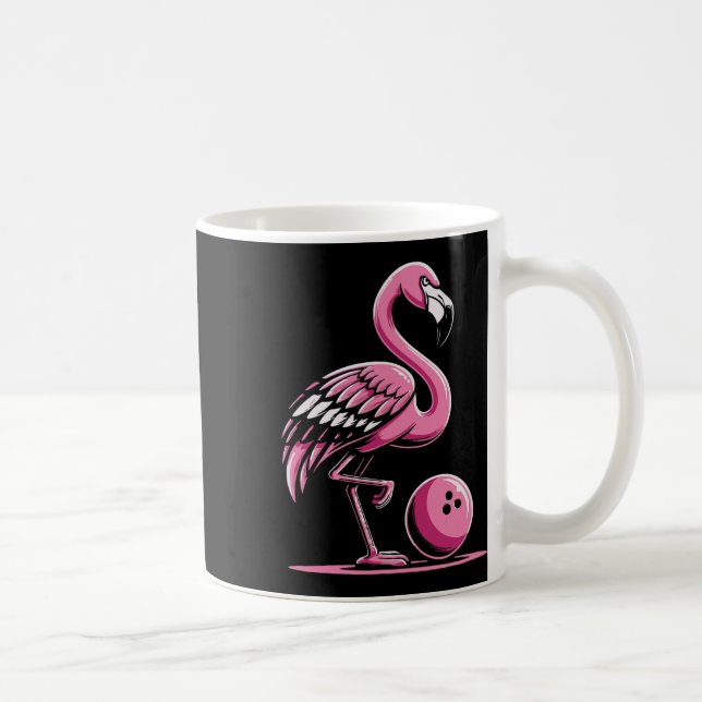 Flamingo Bowling Player Bowler  Coffee Mug (Right)