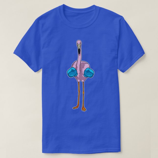 Flamingo Boxer Boxing Gloves  T-Shirt (Design Front)