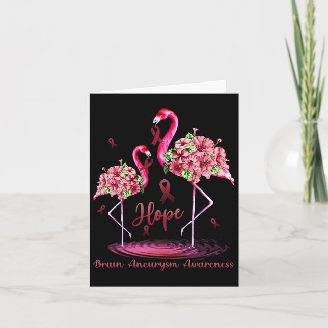 Flamingo Brain Aneurysm Awareness  Card (Front)