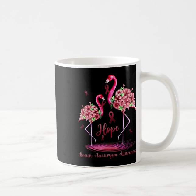 Flamingo Brain Aneurysm Awareness  Coffee Mug (Right)