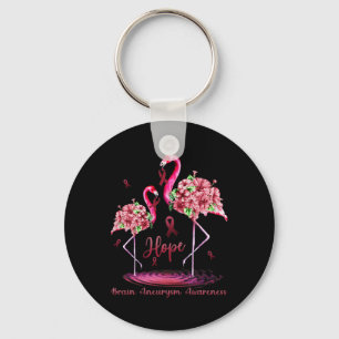 Flamingo Brain Aneurysm Awareness Key Ring