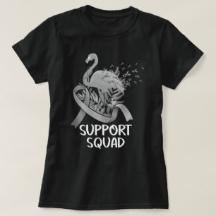 Flamingo Brain Cancer Awareness Support Squad  T-Shirt