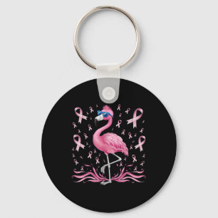 Flamingo Breast Cancer Awareness Pink Ribbon Suppo Key Ring