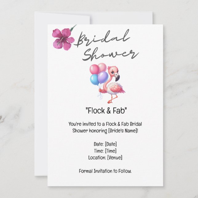 Flamingo Bridal Shower  Invitation (Front)