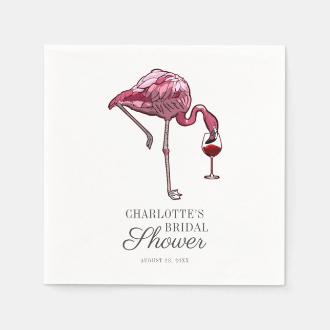 Flamingo Bridal Shower Paper Napkin (Front)