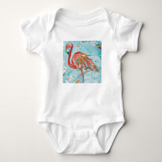 Flamingo Bright Baby Bodysuit (Front)