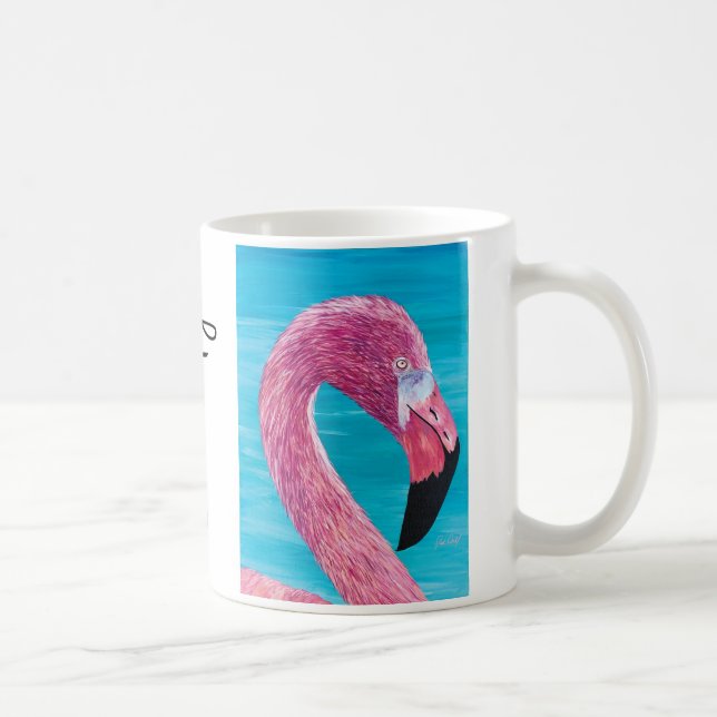 Flamingo Brooklyn Painting Mug by Just Dahl (Right)