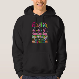 Flamingo Bunny Ear Easter Squad Flamingo Bird Happ Hoodie