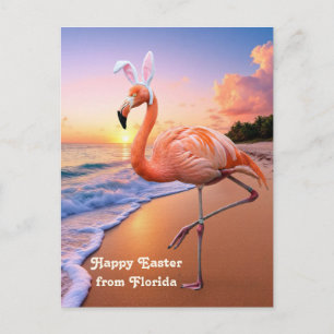 Flamingo Bunny Ears life Easter Card
