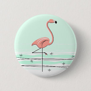 Flamingo button green