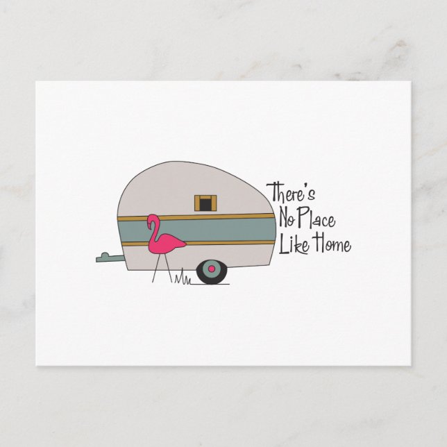 Flamingo Camper Postcard (Front)