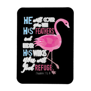 Flamingo Christian Gift, Psalm 91 Bible Verse Magnet