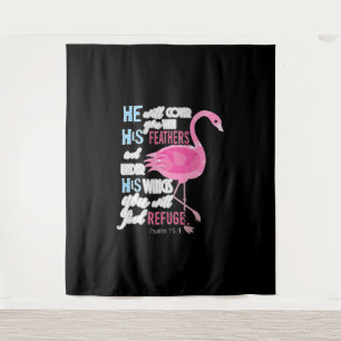 Flamingo Christian Gift, Psalm 91 Bible Verse Tapestry