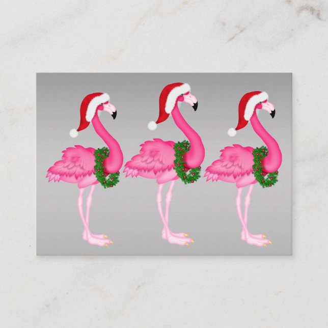 Flamingo Christmas Enclosure Card / Tag (Front)