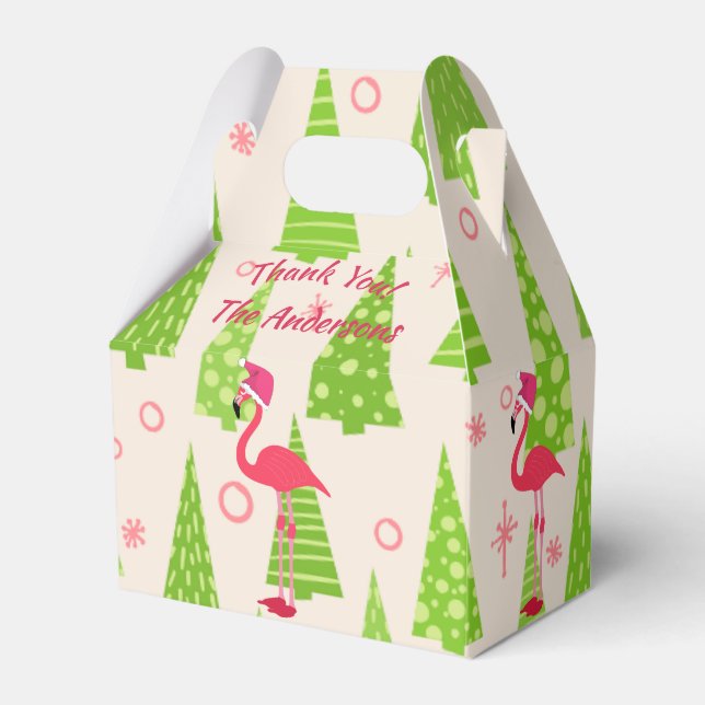 FLAMINGO Christmas Gable Boxes Personalised (Front Side)