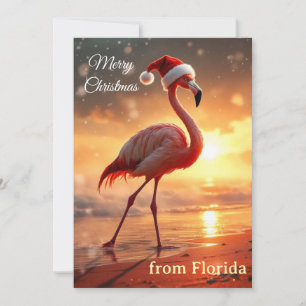 Flamingo Christmas Holiday Card