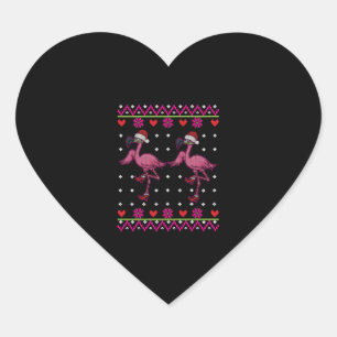 Flamingo Christmas I Want A Flamingo For Christmas Heart Sticker