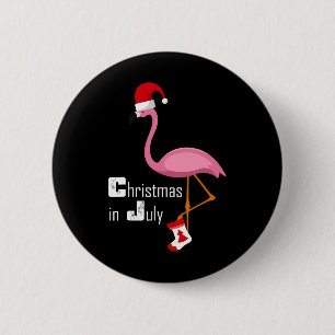 Flamingo Christmas In July Funny Party X-mas Party 6 Cm Round Badge