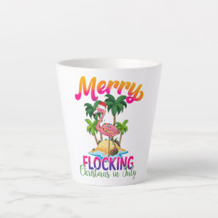 Flamingo Christmas In July   Tropical Flamingo Latte Mug