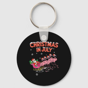 Flamingo Christmas In July Xmas Summer Christmas W Key Ring