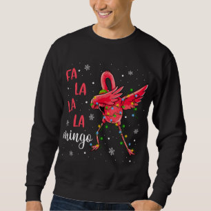 Flamingo Christmas Lights Funny Xmas Santa Hat Ani Sweatshirt