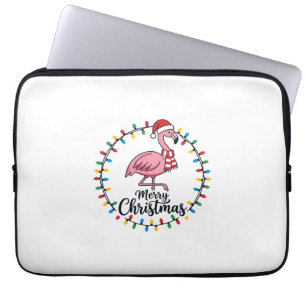 Flamingo Christmas Lights Holiday Laptop Sleeve