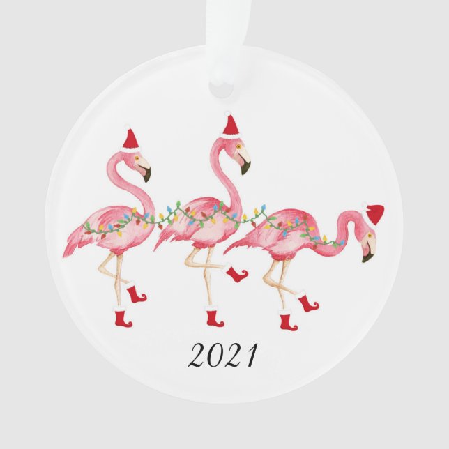 Flamingo Christmas ornament (Front)