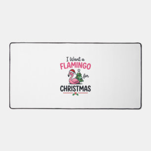 Flamingo Christmas Quote Vector Desk Mat