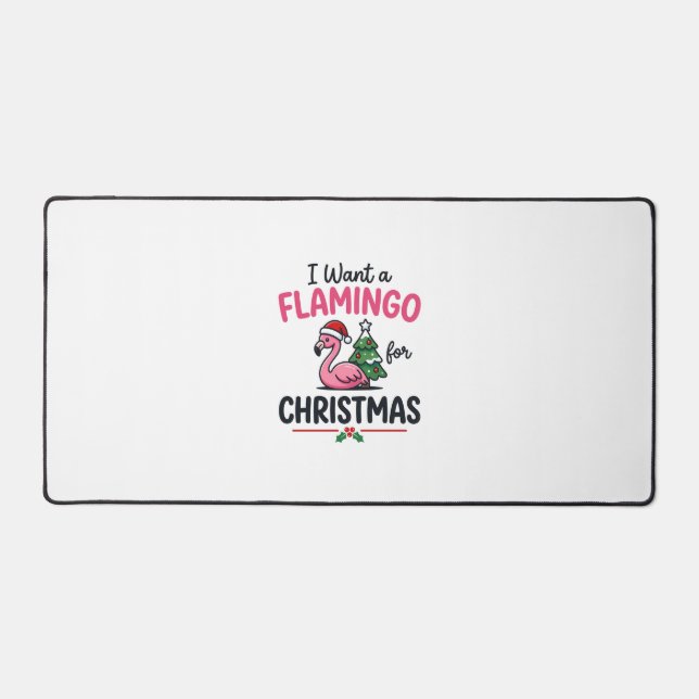 Flamingo Christmas Quote Vector Desk Mat (Front)