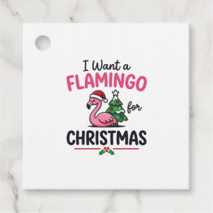 Flamingo Christmas Quote Vector Favour Tags