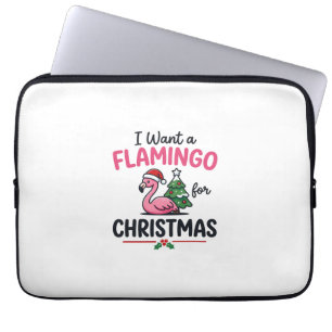Flamingo Christmas Quote Vector Laptop Sleeve