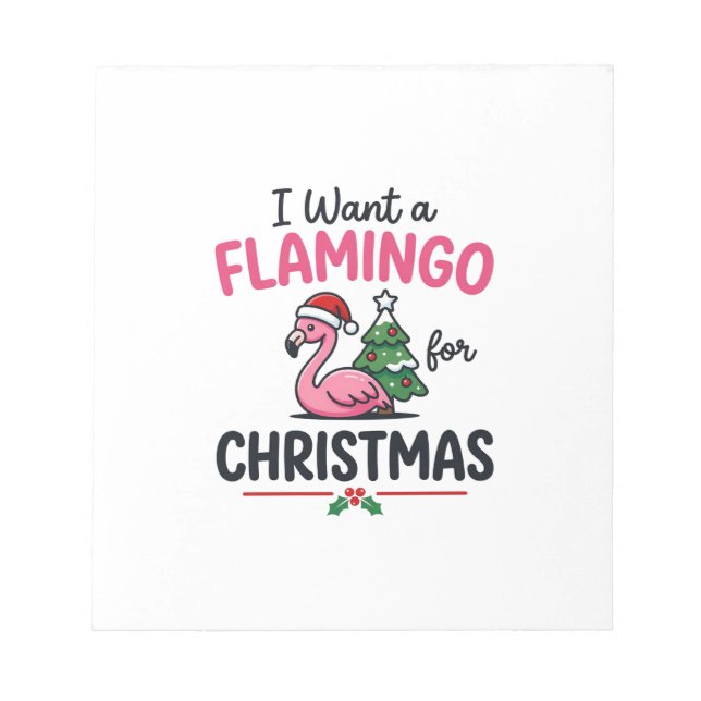 Flamingo Christmas Quote Vector Notepad (Front)