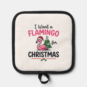 Flamingo Christmas Quote Vector Pot Holder
