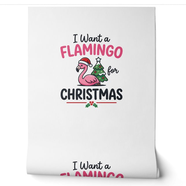 Flamingo Christmas Quote Vector Wallpaper (Unrolling)
