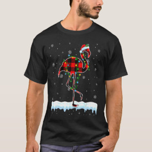 Flamingo  Christmas Santa Hat Cute Animals Xmas Li T-Shirt