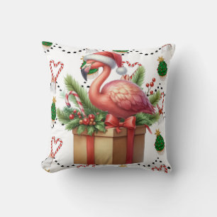 Flamingo Christmas Themed Cushion